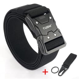 MEDYLA Official Genuine Tactical Belt Metal Buckle Quick Release Elastic Belt Casual Tooling Training Belt Men's Trousers Belt