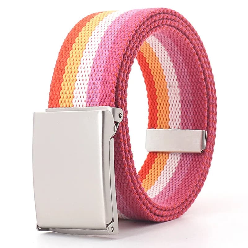 Fashion New Unisex Trousers Belts Canvas Belt Metal Buckle Men Women Boys Jeans Belts Candy Colors Top Quality Luxury Belts