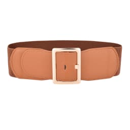 Beltox Women Dress Waist Belt Stretchy Elastic Vintage Belts for Dress Metal Buckle