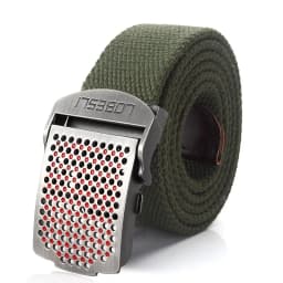 SupSindy Men Canvas Belt Luxury Hollow Metal Buckle Army Military Tactical Belts for Men Jeans Waistband Soldier Male Strap