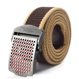 SupSindy Men Canvas Belt Luxury Hollow Metal Buckle Army Military Tactical Belts for Men Jeans Waistband Soldier Male Strap