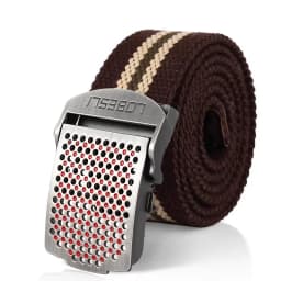 SupSindy Men Canvas Belt Luxury Hollow Metal Buckle Army Military Tactical Belts for Men Jeans Waistband Soldier Male Strap