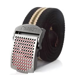 SupSindy Men Canvas Belt Luxury Hollow Metal Buckle Army Military Tactical Belts for Men Jeans Waistband Soldier Male Strap