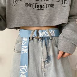 Korean Letter Canvas Belt Student Harajuku Pant Strap Double D-Ring Buckle Casual Unisex Waistband For Jeans Tactical Belts