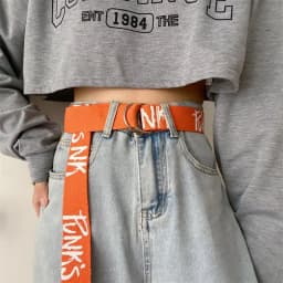 Korean Letter Canvas Belt Student Harajuku Pant Strap Double D-Ring Buckle Casual Unisex Waistband For Jeans Tactical Belts