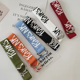 Korean Letter Canvas Belt Student Harajuku Pant Strap Double D-Ring Buckle Casual Unisex Waistband For Jeans Tactical Belts