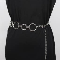 Fashion Hexagon Shape Women Waist Chain Geometric Belt For Women Gold Sliver Metal Belts Adjustable Suit Dress Ladies Waistband
