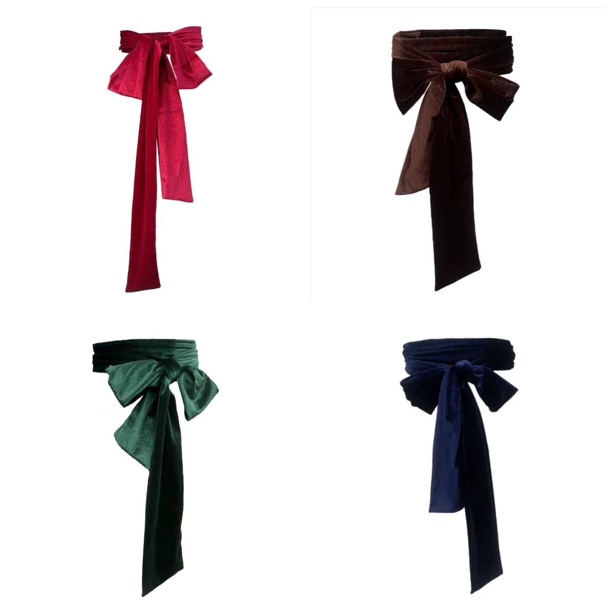 9x250cm Bowknot Self Tie Waist Belts for Women Lady Girl Long Velvet Ribbon Belt Dress Clothing Decortion Belt