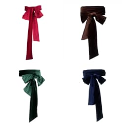 9x250cm Bowknot Self Tie Waist Belts for Women Lady Girl Long Velvet Ribbon Belt Dress Clothing Decortion Belt