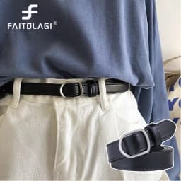 Fashion PU Leather Belt For Women Men Simple Pin Buckle Jeans Belts Clothes Decorative Korean Waistband Girdles Strap Black Belt