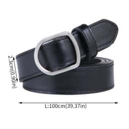 Fashion PU Leather Belt For Women Men Simple Pin Buckle Jeans Belts Clothes Decorative Korean Waistband Girdles Strap Black Belt