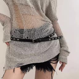 Hip Hop Punk Rivet Belt For Women Metal Pin Buckle Thin PU Leather Waist Belt Ins Korean Jeans Pants Decoration Girdle Strap