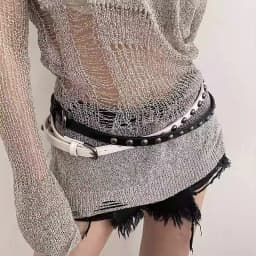 Hip Hop Punk Rivet Belt For Women Metal Pin Buckle Thin PU Leather Waist Belt Ins Korean Jeans Pants Decoration Girdle Strap