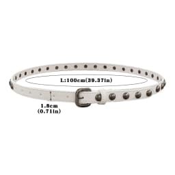 Hip Hop Punk Rivet Belt For Women Metal Pin Buckle Thin PU Leather Waist Belt Ins Korean Jeans Pants Decoration Girdle Strap
