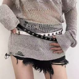 Hip Hop Punk Rivet Belt For Women Metal Pin Buckle Thin PU Leather Waist Belt Ins Korean Jeans Pants Decoration Girdle Strap