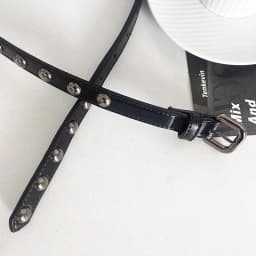 Hip Hop Punk Rivet Belt For Women Metal Pin Buckle Thin PU Leather Waist Belt Ins Korean Jeans Pants Decoration Girdle Strap