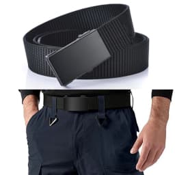 Men's Belt Outdoor Leisure Sports Belt Toothless Quick Release Automatic Buckle Quality Black Outdoor Belt Military Training