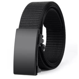 Men's Belt Outdoor Leisure Sports Belt Toothless Quick Release Automatic Buckle Quality Black Outdoor Belt Military Training