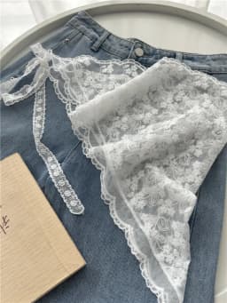 Triangle Scarf Towel Fart Curtain Belt Women's Skirt Tassel Waist Rope Lace Jeans Accessories Lace Skirt Waist Belts Rope