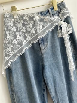 Triangle Scarf Towel Fart Curtain Belt Women's Skirt Tassel Waist Rope Lace Jeans Accessories Lace Skirt Waist Belts Rope