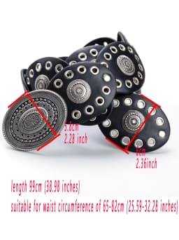 Cowgirl Cowboy Hollowed out oval PU eyeletPunk performance Ladie's Belts Retro Waist Decorate accessory Girdle On Clothing Coa