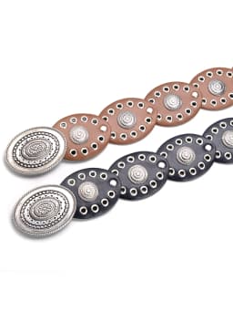 Cowgirl Cowboy Hollowed out oval PU eyeletPunk performance Ladie's Belts Retro Waist Decorate accessory Girdle On Clothing Coa