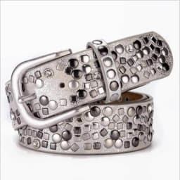 SupSindy Women Leather Belt Geometric Rivets Pin Buckle PU Belts For Women Jeans Luxury Designer Brand Waistband Female Black