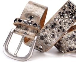 SupSindy Women Leather Belt Geometric Rivets Pin Buckle PU Belts For Women Jeans Luxury Designer Brand Waistband Female Black