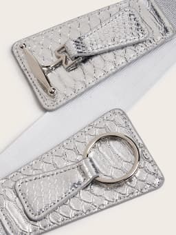 5x68cm Fashion Women Gold Silver PU Leather Elastic Cummerbunds Female Dress Corsets Waistband Decoration Stretch Wide Belt