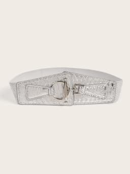 5x68cm Fashion Women Gold Silver PU Leather Elastic Cummerbunds Female Dress Corsets Waistband Decoration Stretch Wide Belt