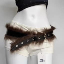 PU Belts Y2K Punk Waistband Women Fashion Plush Belt Faux Fur Waist Belt Pin Buckle Jeans Decor Belt Spice Girl Casual Strap