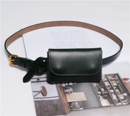Genuine Leather Women's Thin Waistband Small Girdle Bag With Belt Korean Simple All-Match Decorative Dress Jeans Waist Belt