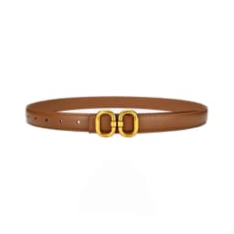 DINISITON New Women's Belt Classic Gold Pin Buckle Belt Fashion PU Leather Premium Feeling Pant Belts