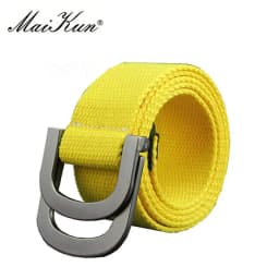 Maikun Men's Canvas Belts for Women Tactical Belt for Military Jeans Double Ring Buckle Belts