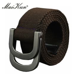 Maikun Men's Canvas Belts for Women Tactical Belt for Military Jeans Double Ring Buckle Belts