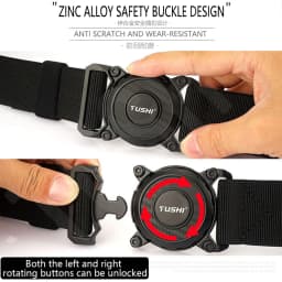 TUSHI Genuine Tactical Belt Quick Release Outdoor Military Belt Soft Real Nylon Sports Accessories Men and Women Black Belt
