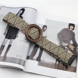 Spring and summer dress decorative belt Wood buckle women fashion simple wild elastic braided belt bohemian Weaving accessories