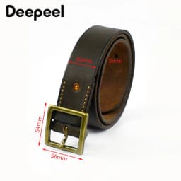 Deepeel 38/43mm Fashion Perforated Belt Genuine Leather Belts for Men High Quality Vintage Pin Buckle Jeans Waistband Accessory