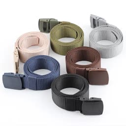 3.8x125cm Black Grey Navy Green Nylon Canvas Belt With Plastic Buckle For Men And Women Outdoor Working Tactical Waistband