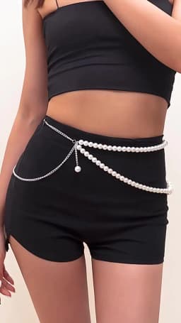 Women's Elegant Immitation Pearl Waist Chains Sexy Double Layers Beads Shell Metal Chain Belt Hot Trendy Body Chain Jewelry