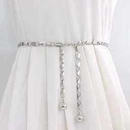 Retro Hollow Out Carved Women Chain Belt Round Metal Adjustable Thin Waist Chain Belts Dress Pants Decorative Waistbands Straps
