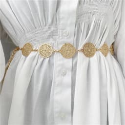 Retro Hollow Out Carved Women Chain Belt Round Metal Adjustable Thin Waist Chain Belts Dress Pants Decorative Waistbands Straps