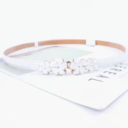 Adjustable Patent Women Waist Leather Belt Flower Girdle for Dresses Female Ladies Waistband Straps White Black