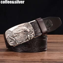 Men's Leather Belts for Men Genuine Leather Ratchet Belt Automatic Buckle Wide:35mm Men Automatic Buckle Belt