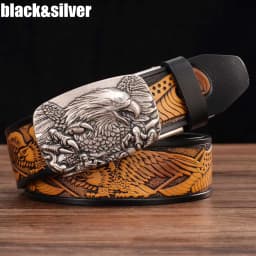 Men's Leather Belts for Men Genuine Leather Ratchet Belt Automatic Buckle Wide:35mm Men Automatic Buckle Belt