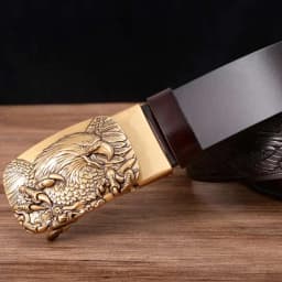 Men's Leather Belts for Men Genuine Leather Ratchet Belt Automatic Buckle Wide:35mm Men Automatic Buckle Belt