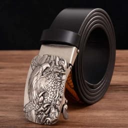 Men's Leather Belts for Men Genuine Leather Ratchet Belt Automatic Buckle Wide:35mm Men Automatic Buckle Belt
