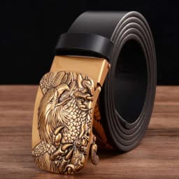 Men's Leather Belts for Men Genuine Leather Ratchet Belt Automatic Buckle Wide:35mm Men Automatic Buckle Belt