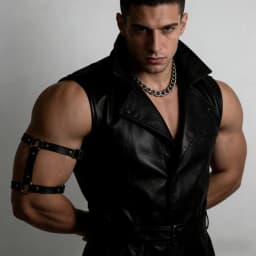 1pcs Men's Faux Leather Upper Arm Bracelet for Men Elastic Adjustable Armband Men Arms Harness Belt Costume for Nightclub Cospla