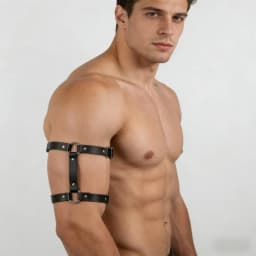 1pcs Men's Faux Leather Upper Arm Bracelet for Men Elastic Adjustable Armband Men Arms Harness Belt Costume for Nightclub Cospla